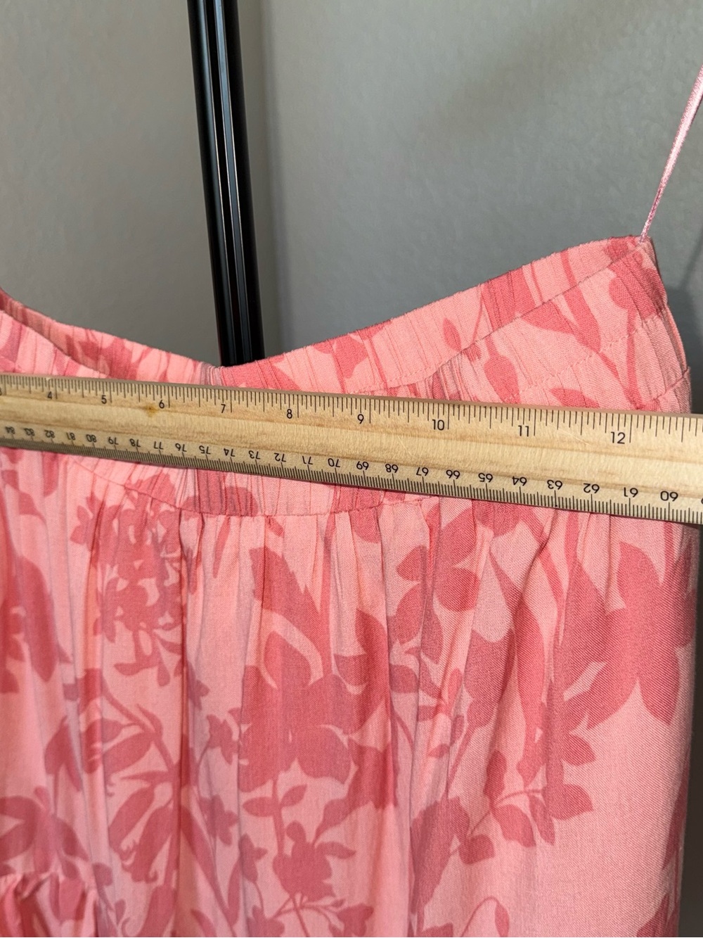 Pink Lily Pink Floral Tiered Ruffle Midi Maxi Skirt Size Medium - Picture 8 of 8
